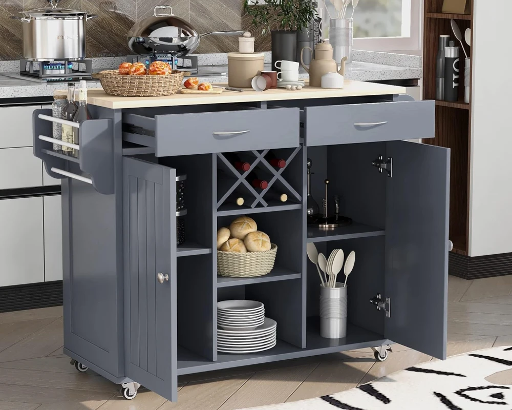 kitchen carts on wheels with storage